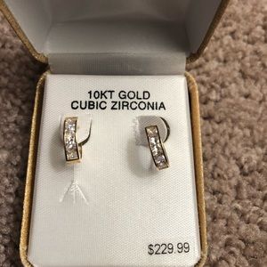 10 karat gold with cubic zirconia